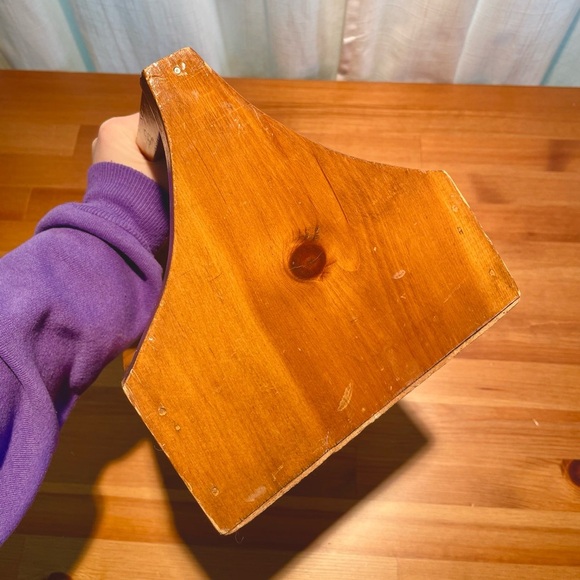 VTG Wood Craft Caddy Tool Box with Handle Decorative Plant Display Hobby Holder - Picture 12 of 16